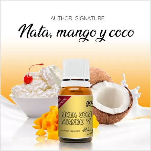 Nata con mango y coco