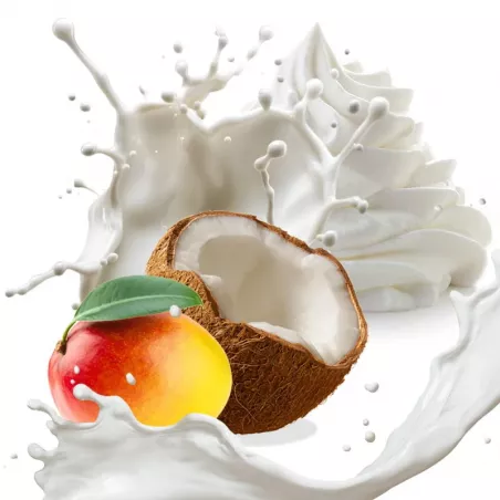 Nata con mango y coco