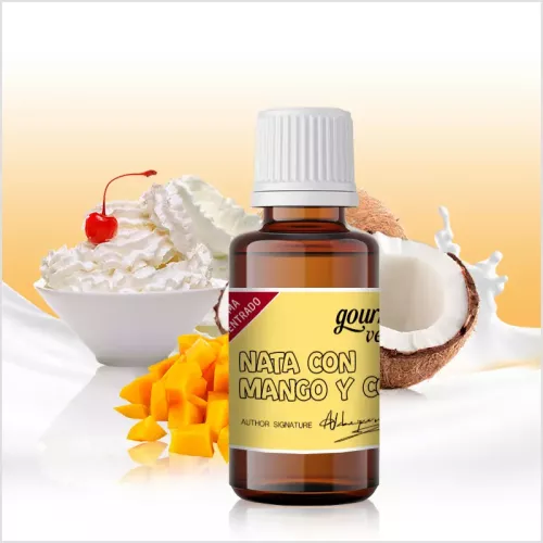 Nata con mango y coco