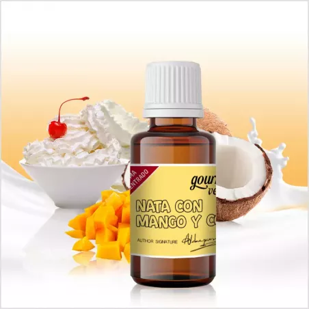 Nata con mango y coco